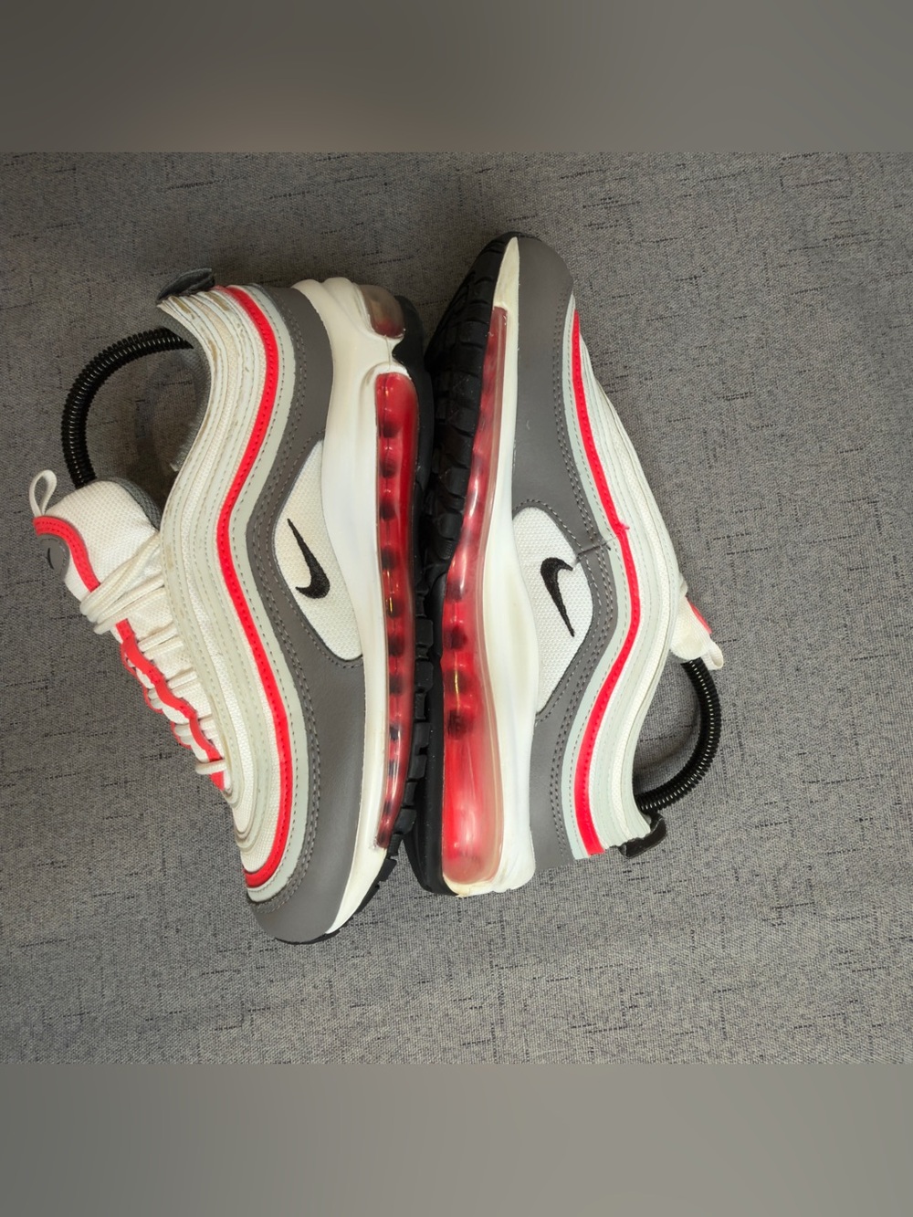 Nike Air Max 97 GS White Gray Red Running Shoes Youth Size 6Y Women 7.5 - Picture 3 of 10